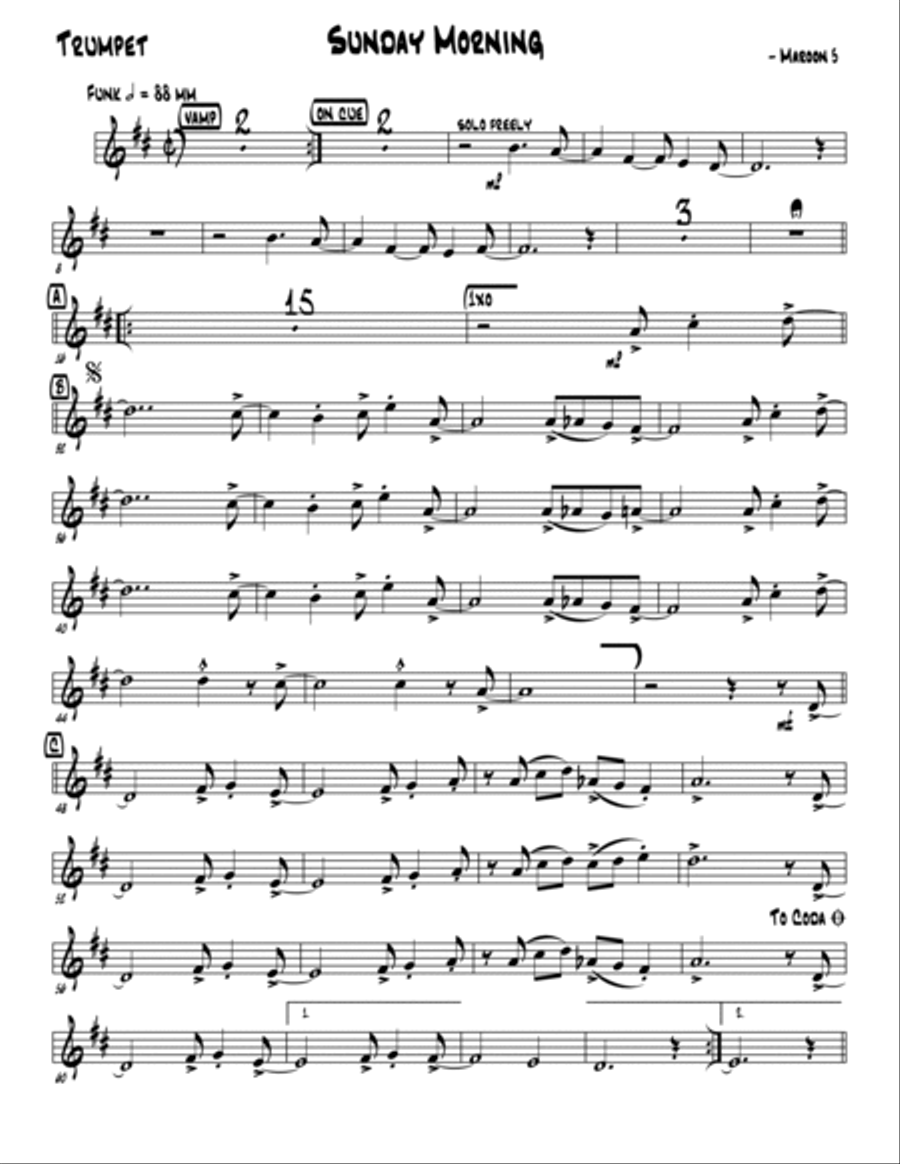 Sunday Morning Sunday Morning Jazz Ensemble scores gallery preview page 6