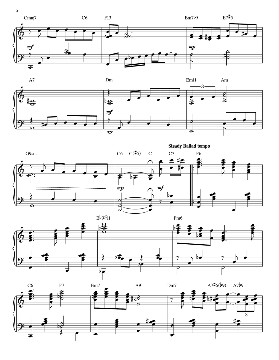 Stardust [Jazz version] (arr. Brent Edstrom) Piano Solo scores gallery preview page 2