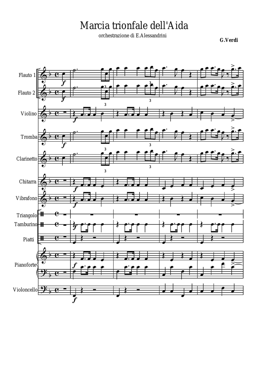 Marcia trionfale dell'Aida Small Ensemble scores gallery preview page 1