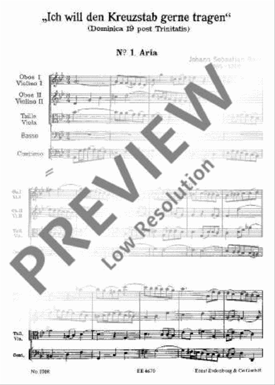 Cantata No. 56 (Cross-staff Cantata, Dominica 19 post Trinitatis) Choir scores gallery preview page 10