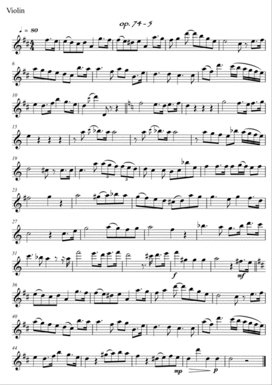 Easy Violin Guitar duets by Giuliani 74-5 String Duet scores gallery preview page 3