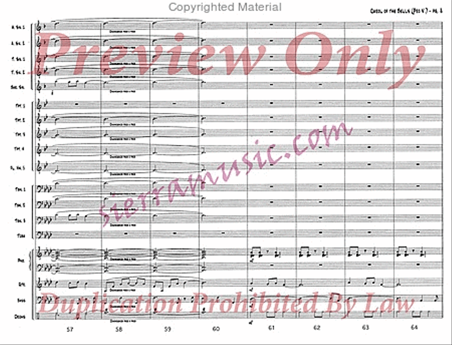 Carol of the Bells (pro) Jazz Ensemble scores gallery preview page 9