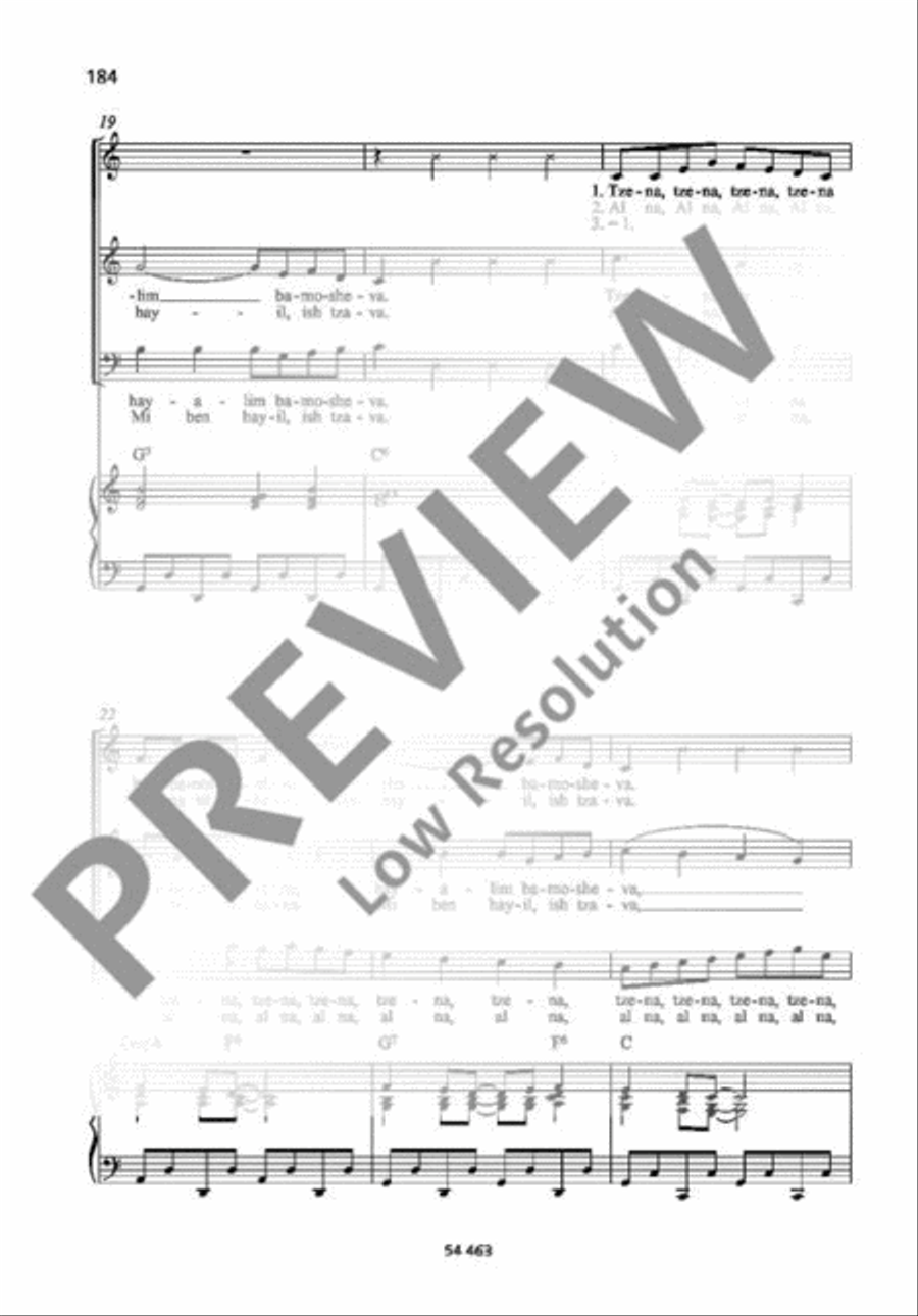 Tzena, Tzena, Tzena A Cappella scores gallery preview page 4