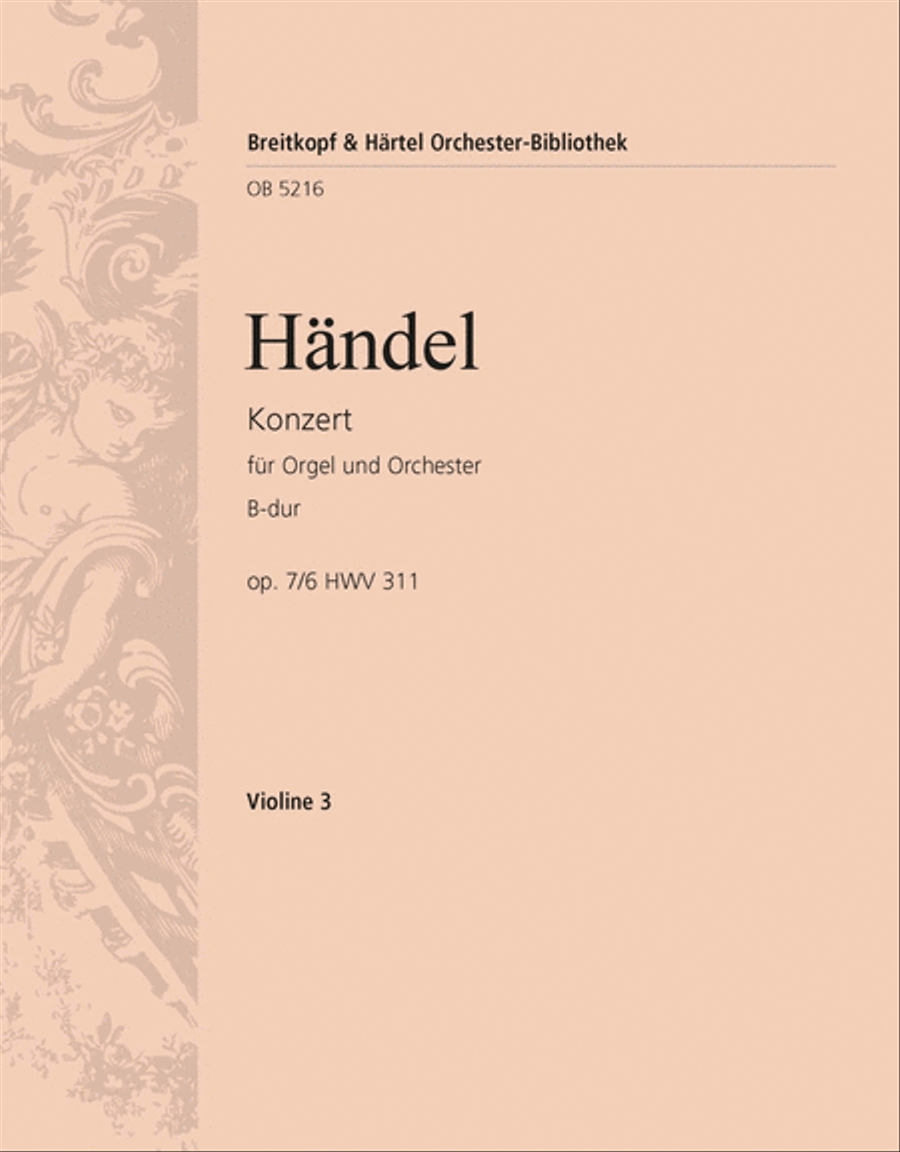 Organ Concerto (No. 12) in B flat major Op. 7/6 HWV 311 Orchestra scores gallery preview page 1