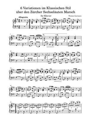 Variationen im Klassischen Stil über den Zürcher Sechseläuten-Marsch für Klavier