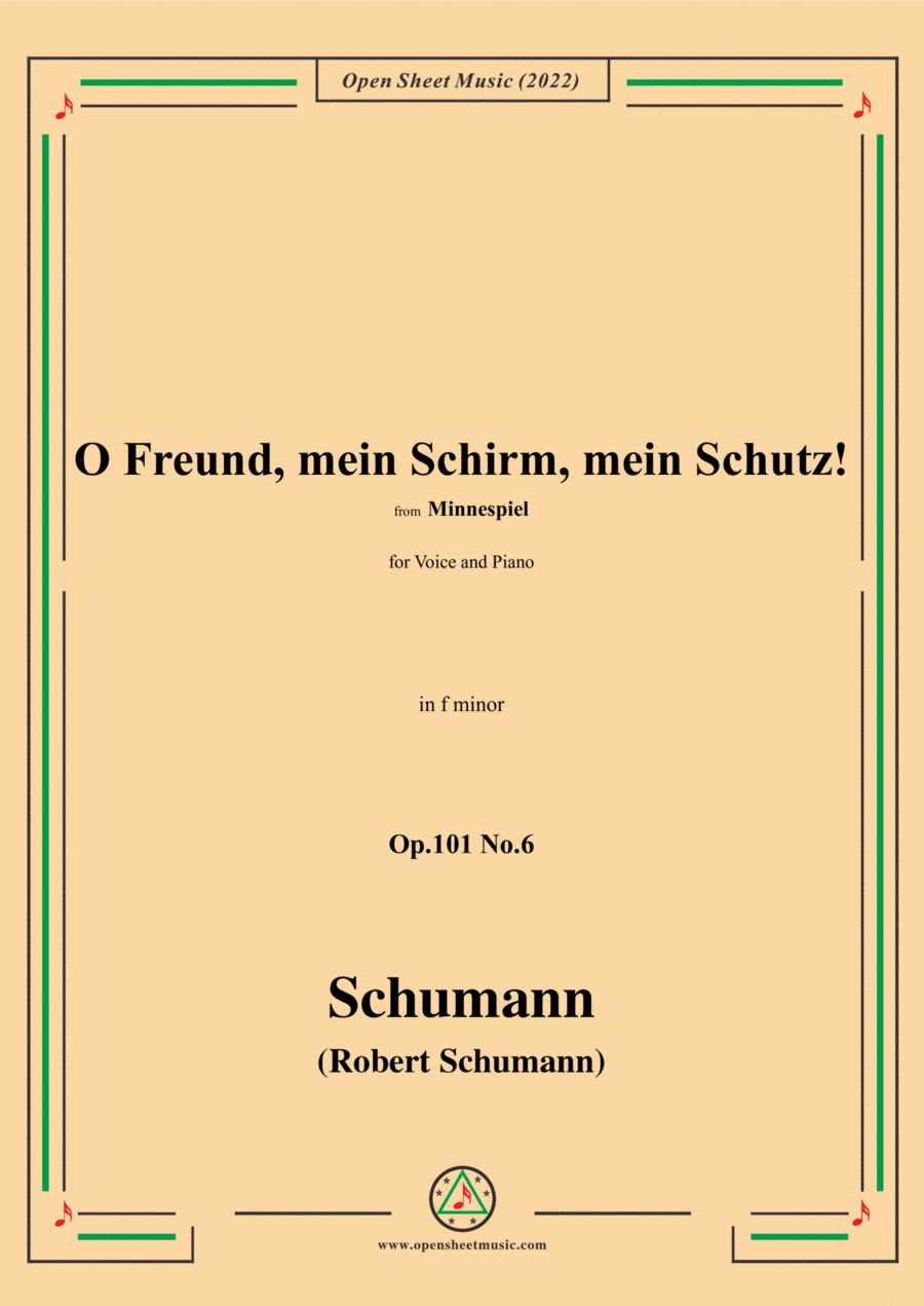 Schumann-O Freund,mein Schirm,mein Schutz!Op.101 No.6,in f minor Voice scores gallery preview page 1