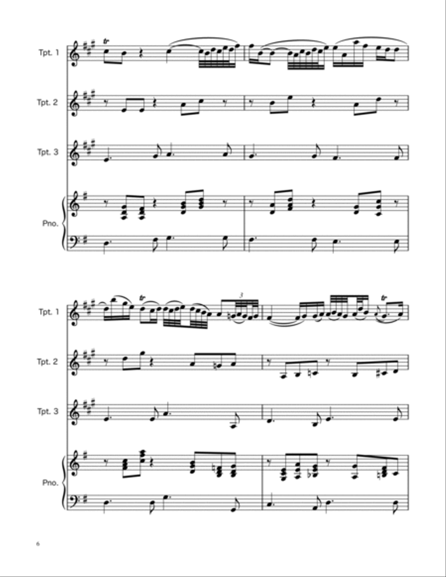 Arioso BWV 156 - Trumpet Trio w/Piano Trumpet Trio scores gallery preview page 6