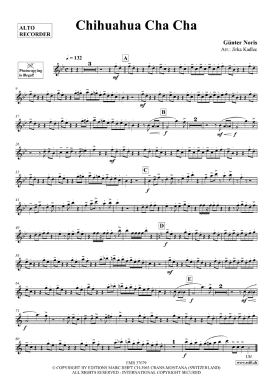 Chihuahua Cha Cha Alto Recorder scores gallery preview page 2