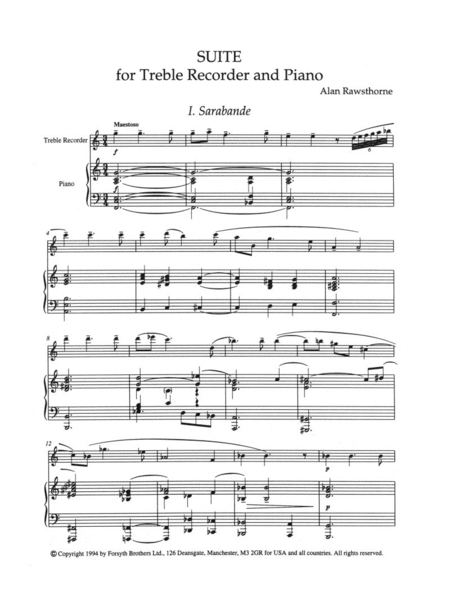 Suite for Treble Recorder and Piano