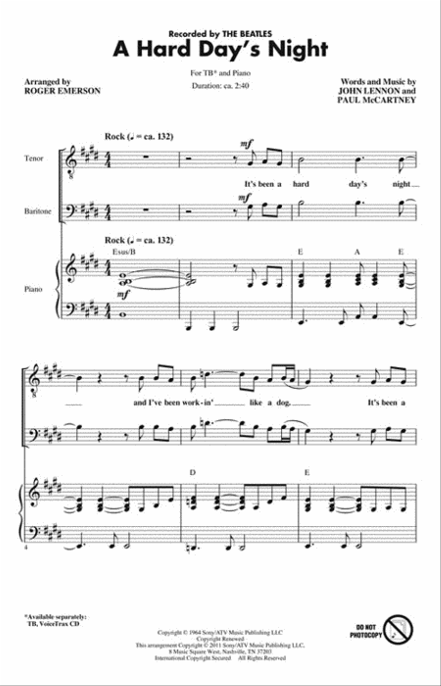 A Hard Day's Night A Hard Day's Night Choir scores gallery preview page 2