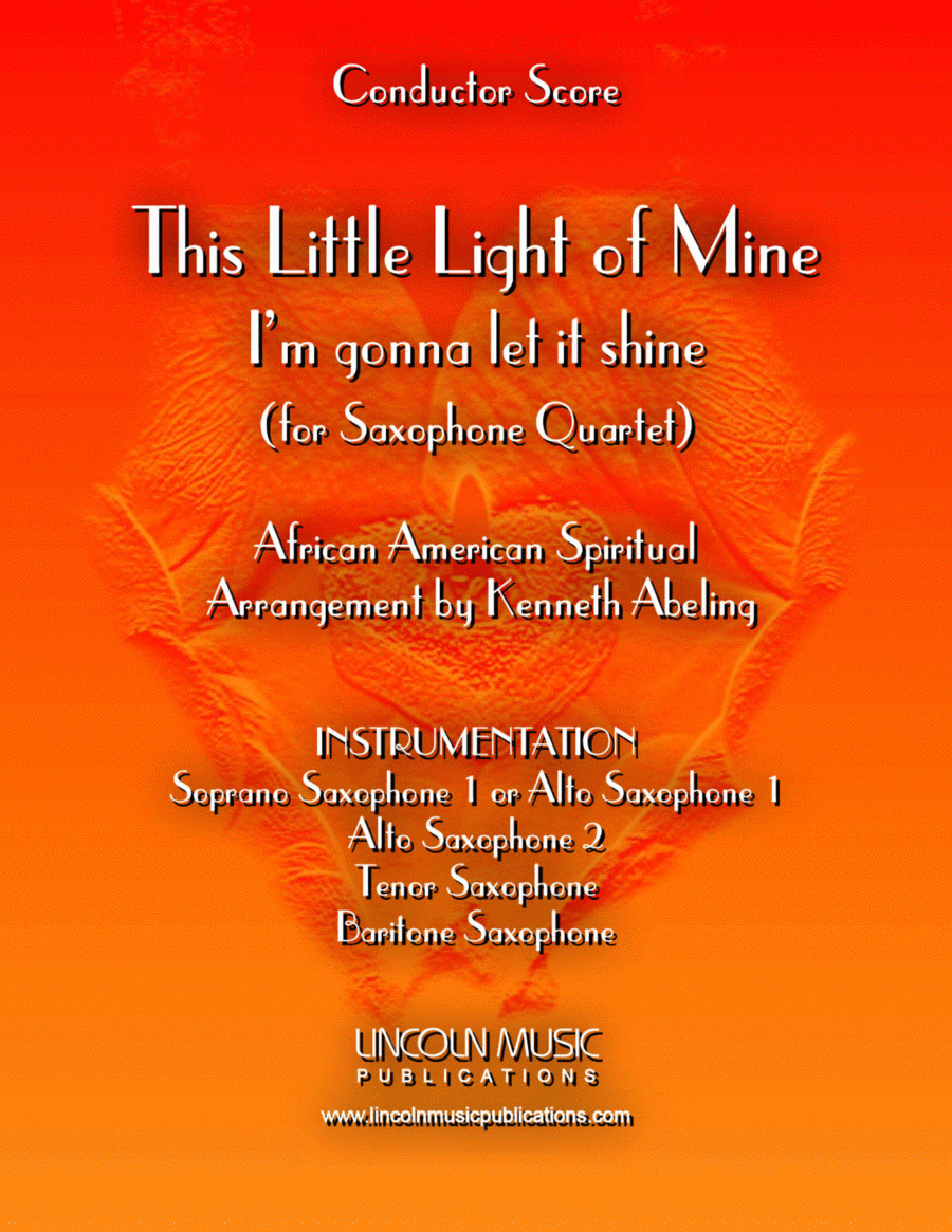 This Little light of Mine (for Saxophone Quartet SATB or AATB) Saxophone Quartet scores gallery preview page 1