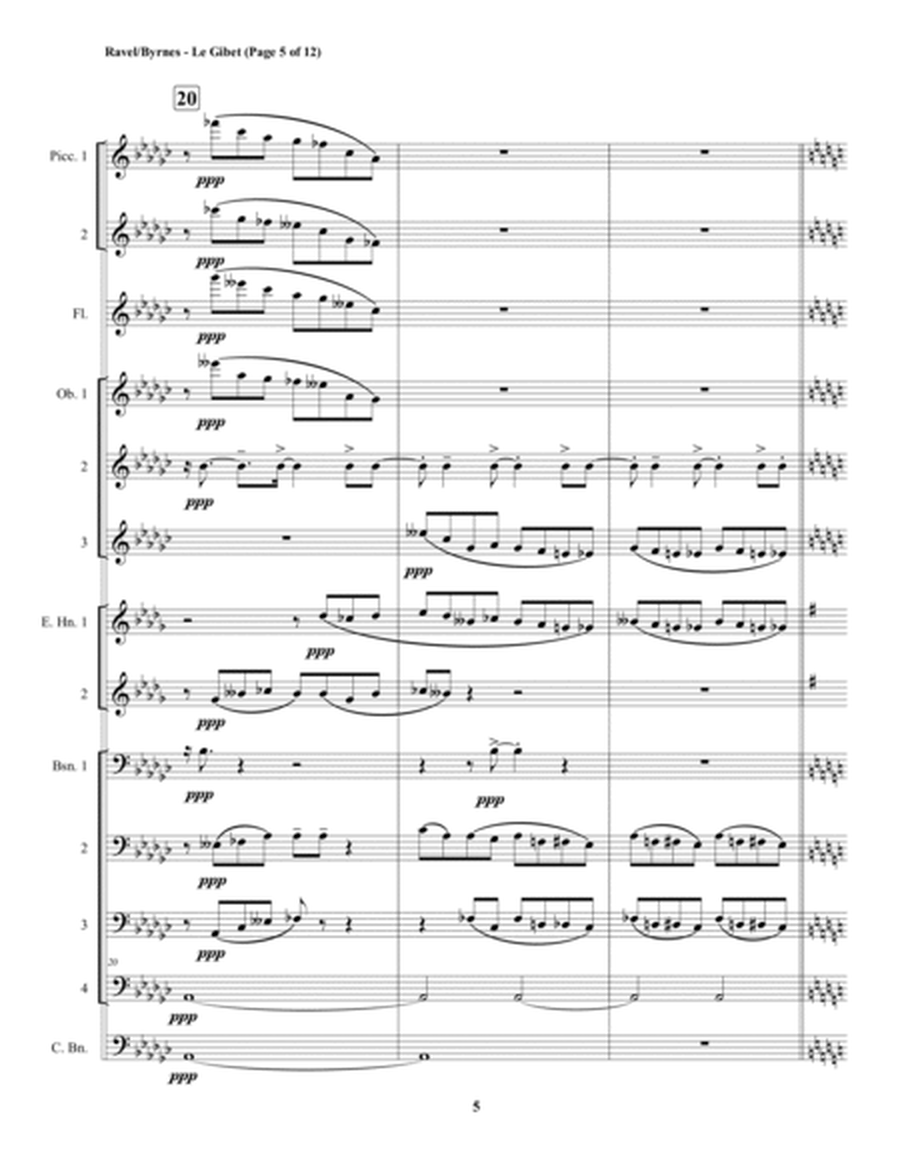 Le Gibet (Gaspard de la Nuit) for Double Reed Choir + Flue, 2 Piccolos image number null