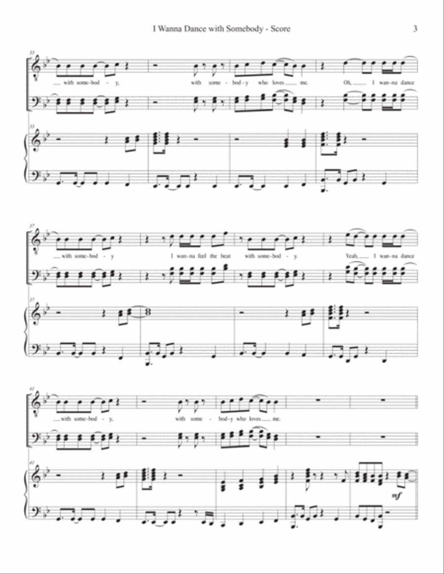 I Wanna Dance With Somebody TTBB scores gallery preview page 3
