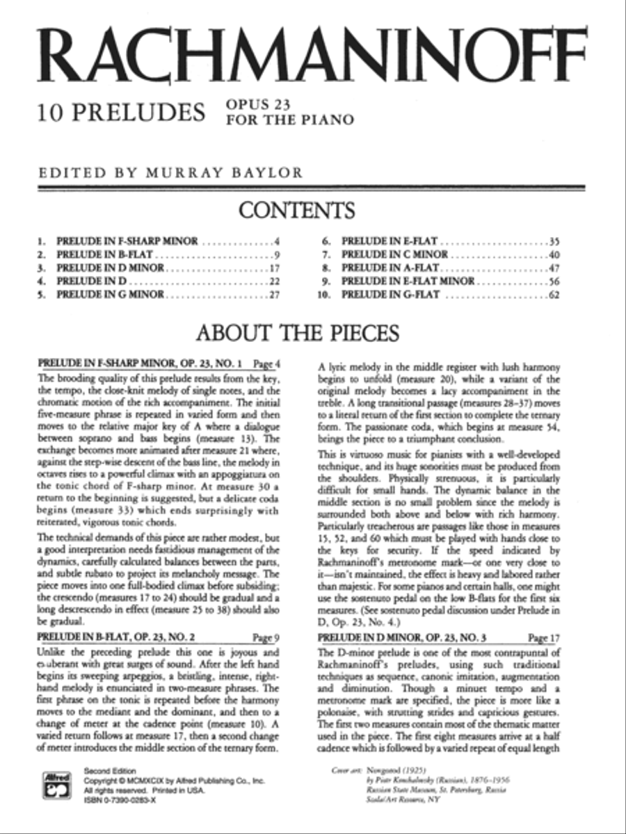 Rachmaninoff -- Preludes, Op. 23 Piano Solo scores gallery preview page 2