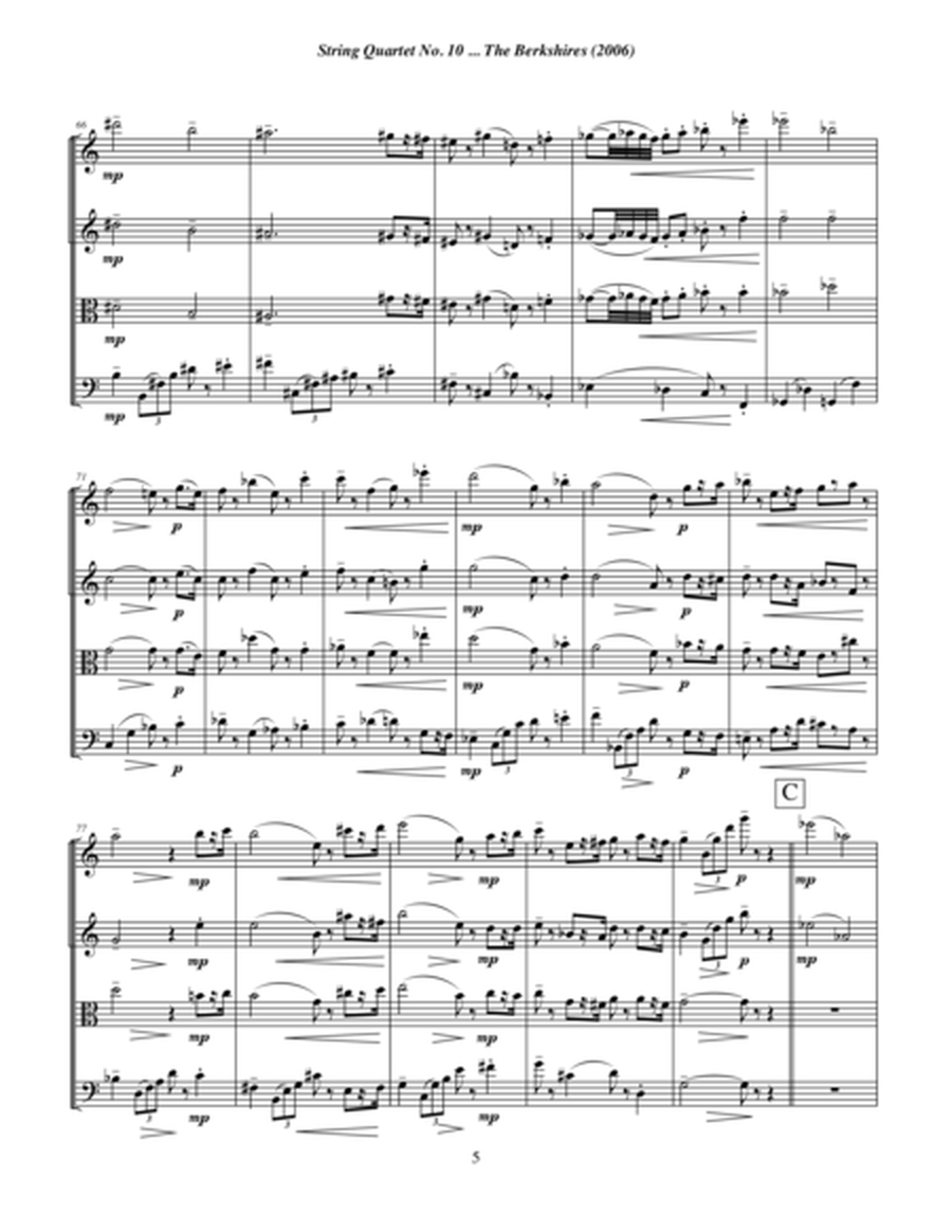 String Quartet No. 10 ... The Berkshires (2010)