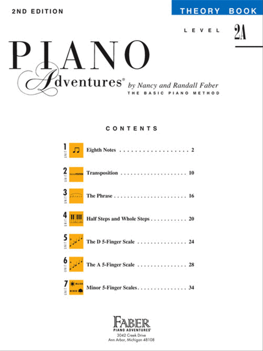 Piano Adventures Level 2A - Theory Book