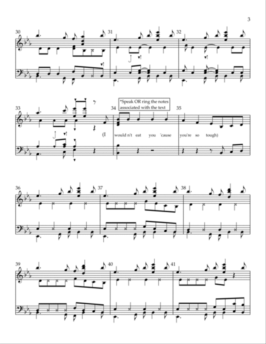Purple People Eater(tm) - Score Only Handbell Choir scores gallery preview page 3