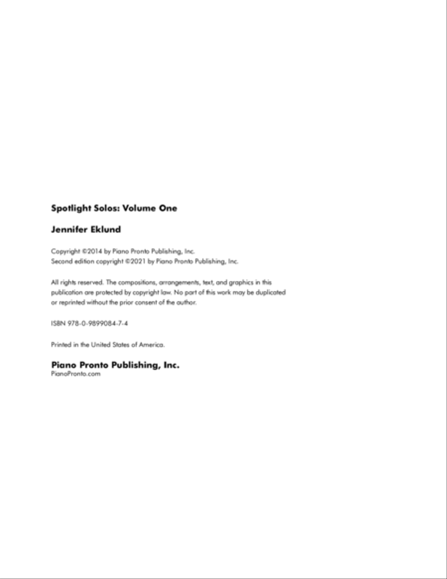 Spotlight Solos: Volume 1 (Songbook) Piano Method scores gallery preview page 3