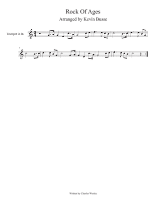 Book cover for Rock Of Ages (Easy key of C) - Trumpet