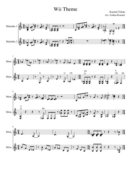 Mii Theme (Marimba duet) image number null