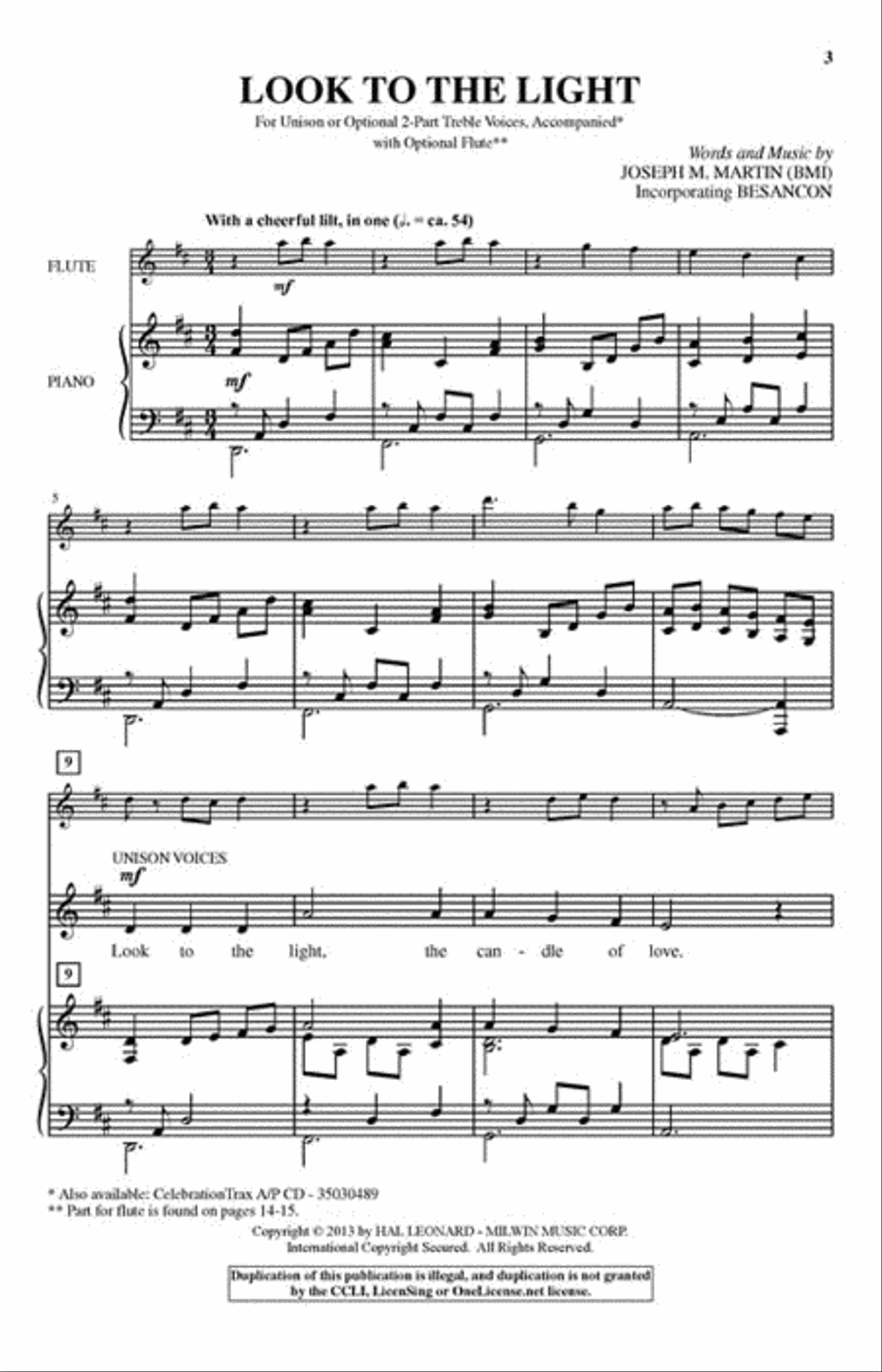 Look to the Light Look to the Light Unison Choir scores gallery preview page 2