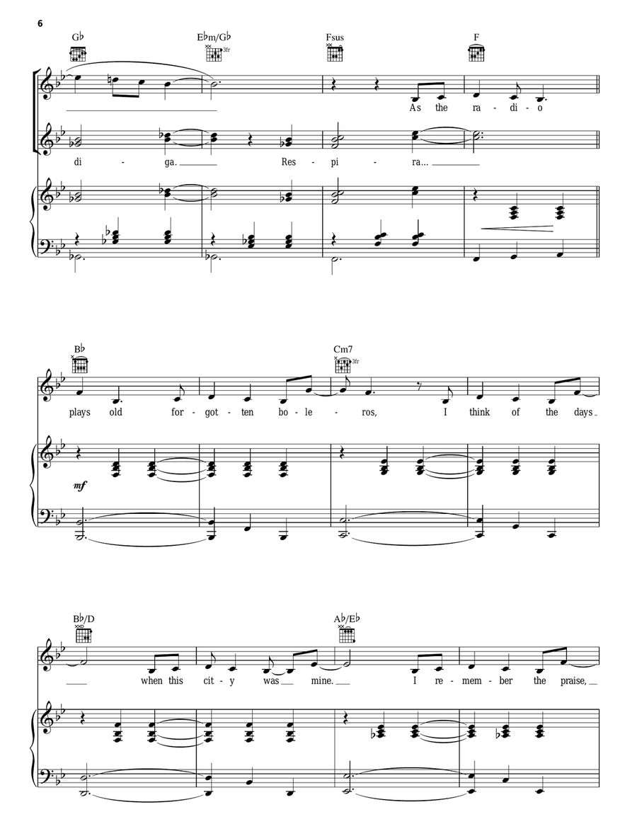 Breathe (from In The Heights: The Musical) Piano, Vocal, Guitar scores gallery preview page 6