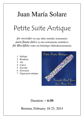 Book cover for Petite Suite Antique [recorder / any melodic instrument]