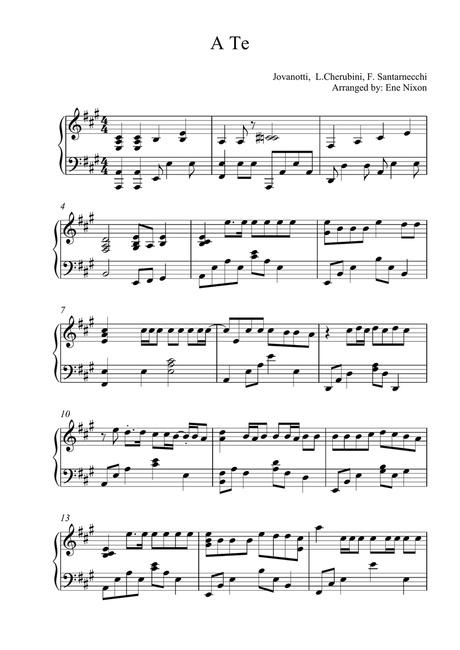 A Te Piano Solo scores gallery preview page 2