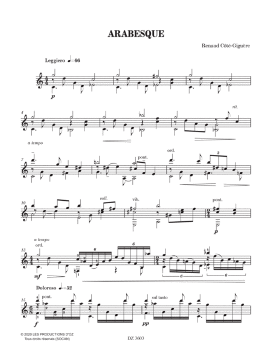 Arabesque Guitar Ensemble scores gallery preview page 3