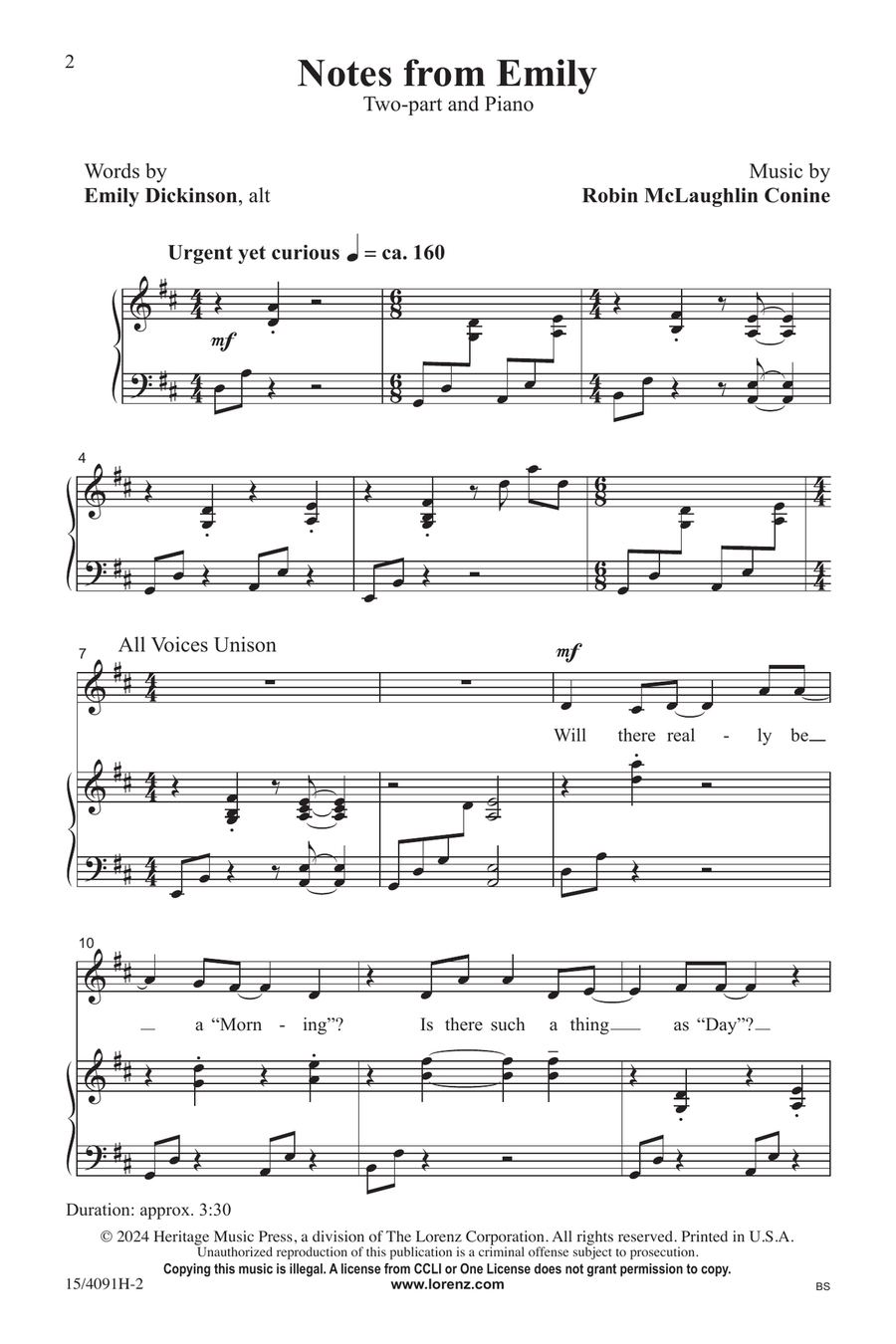 Notes from Emily Choir scores gallery preview page 2