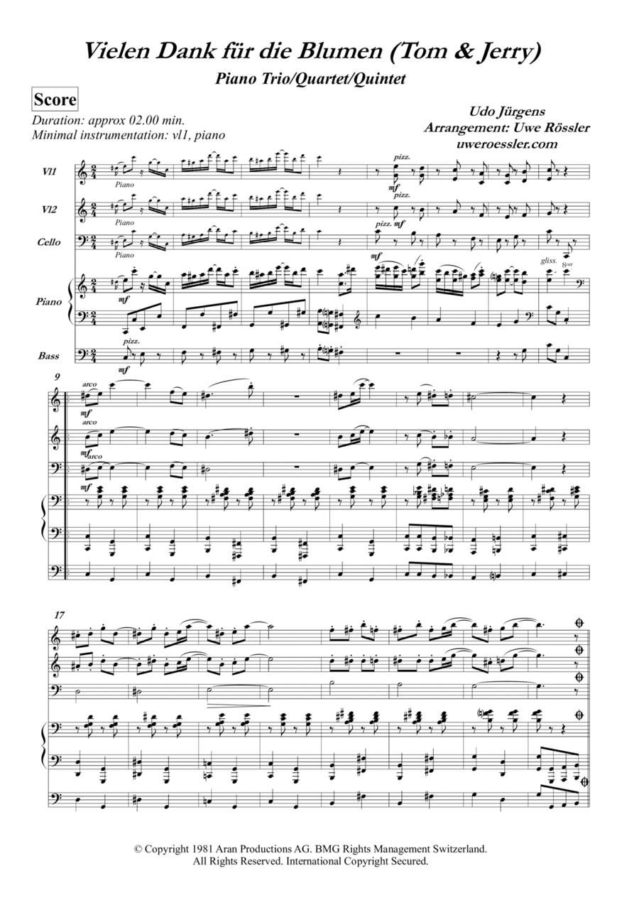 Vielen Dank Fur Die Blumen Piano Trio scores gallery preview page 1