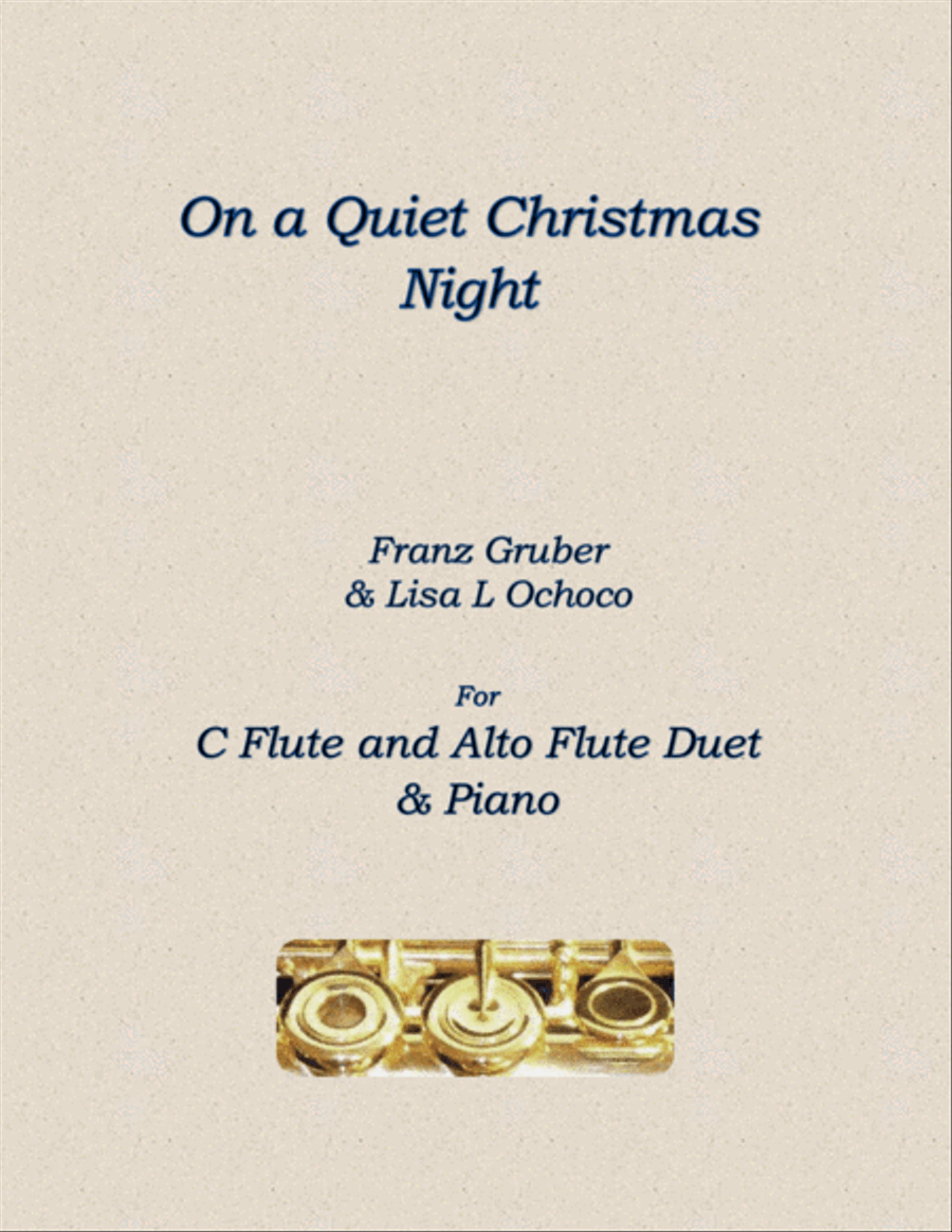 On a Quiet Christmas Night for C flute/Alto flute and Piano Woodwind Duet scores gallery preview page 1
