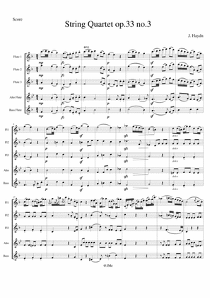 Joseph Haydn. String Quartet in C major 'The Bird', Op 33 No 3, movement 3