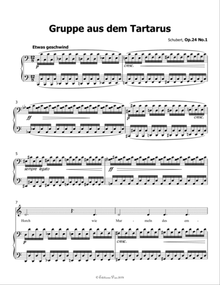 Gruppe aus dem Tartarus, by Schubert, Op.24 No.1, in C Major Voice scores gallery preview page 3