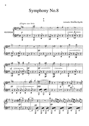 Book cover for Dvorak Symphony No.8 I, II, for piano duet(1 piano, 4 hands), PD803