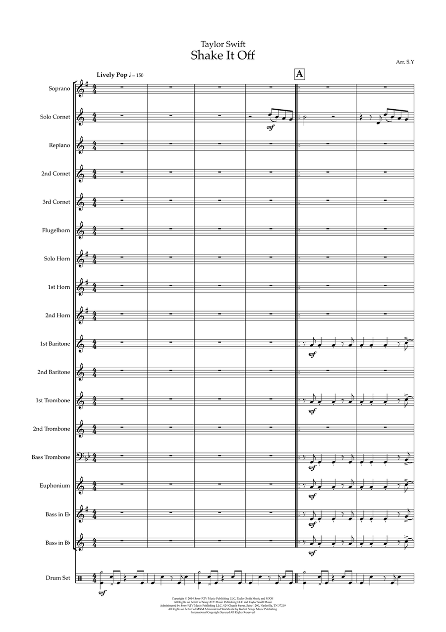 Shake It Off Brass Band scores gallery preview page 2