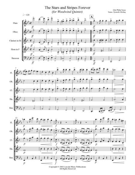 March - The Stars and Stripes Forever (for Woodwind Quintet)