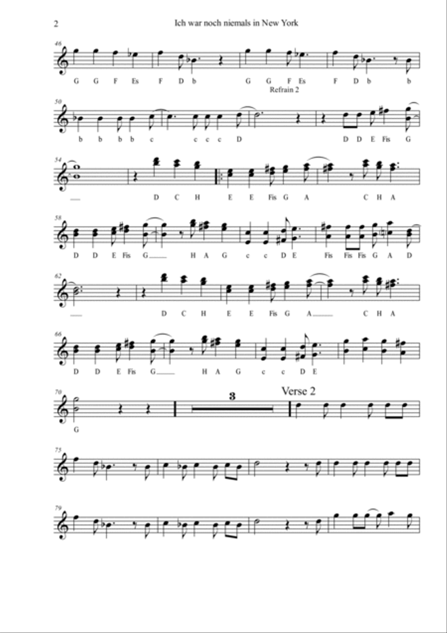 Ich War Noch Niemals In New York Woodwind Duet scores gallery preview page 2