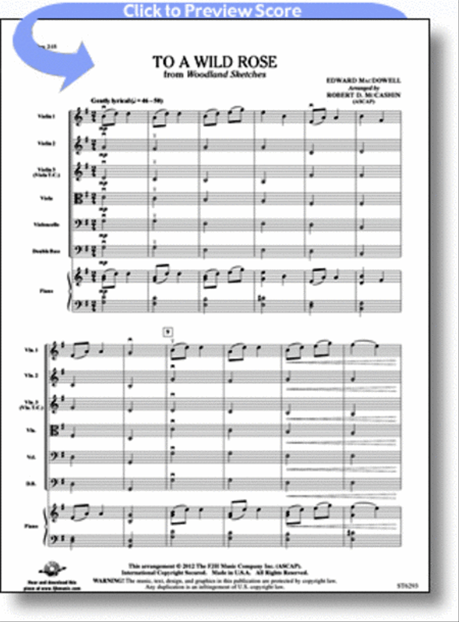 To A Wild Rose String Orchestra scores gallery preview page 1