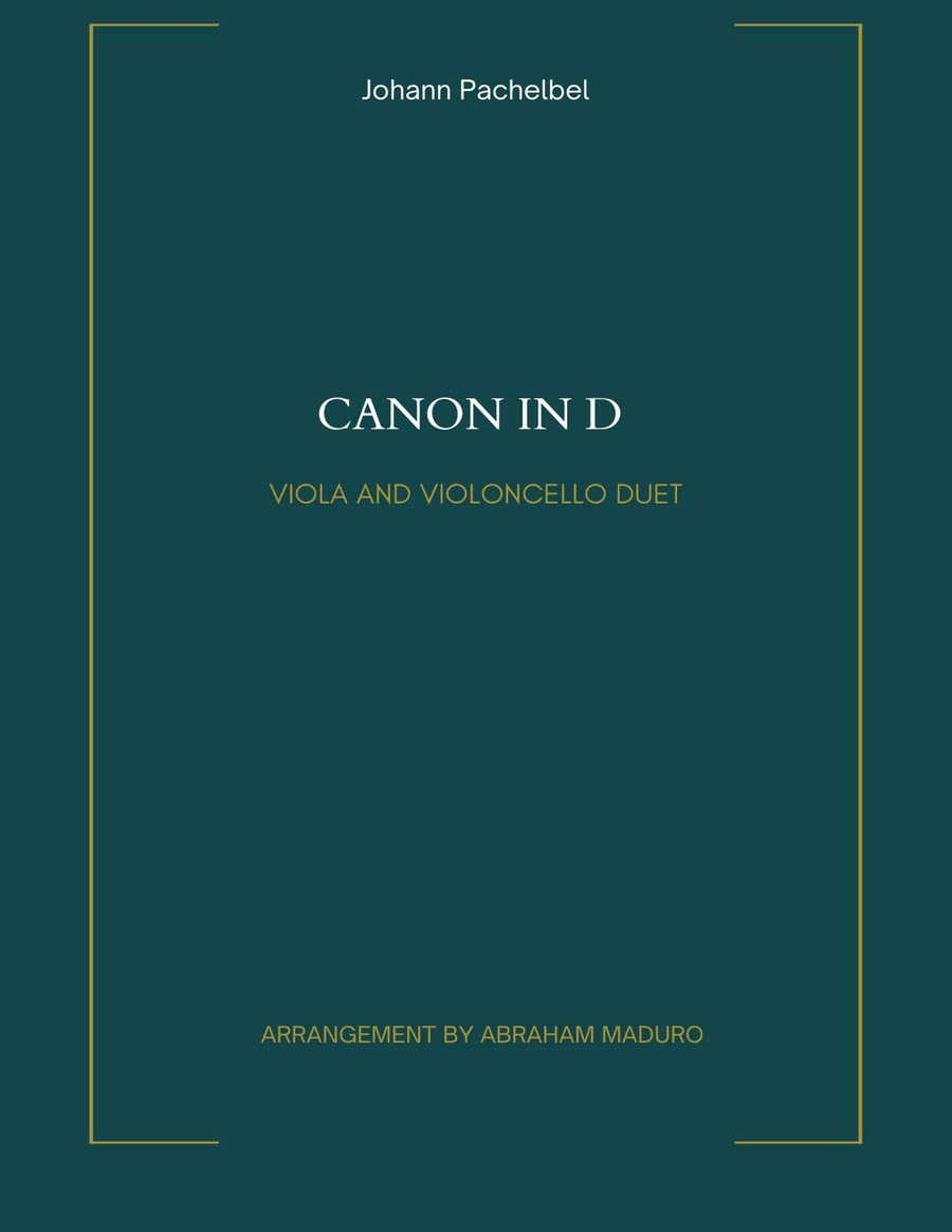 Pachelbel's Canon Viola Cello Duet String Duet scores gallery preview page 1