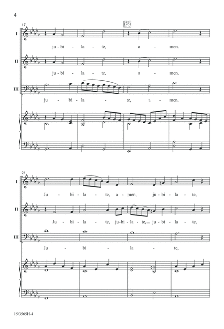 Jubilate, Amen 3-Part scores gallery preview page 4