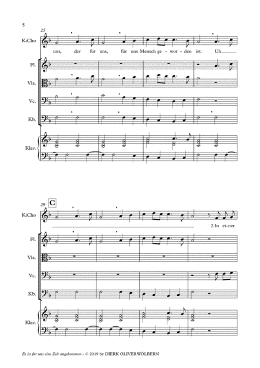 Es ist für uns eine Zeit angekommen Unison Choir scores gallery preview page 6