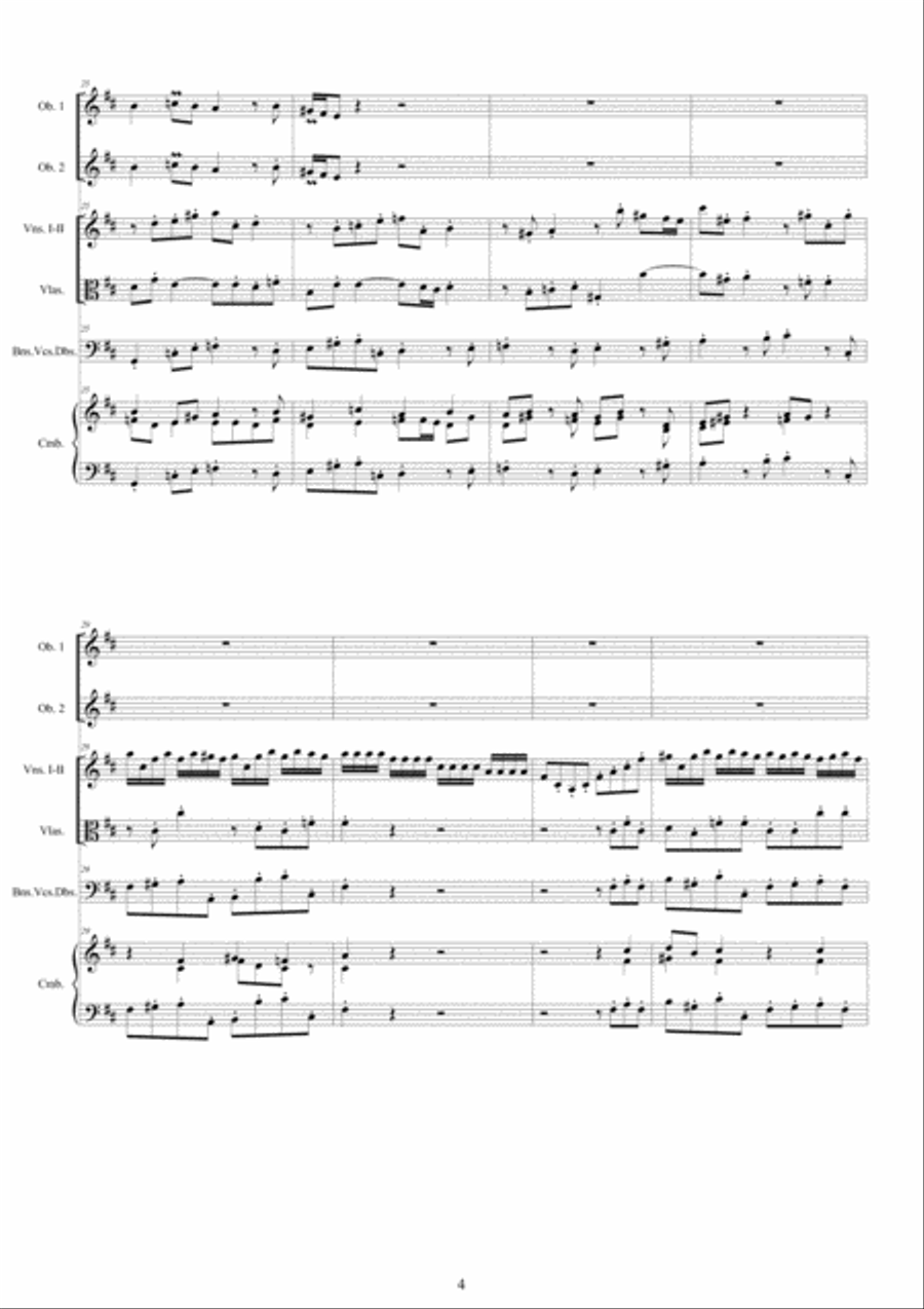 Handel - Concerto Grosso in D major No.6 Op.3 HWV 317 for Winds, Strings and Cembalo - Score and Par Chamber Orchestra scores gallery preview page 4