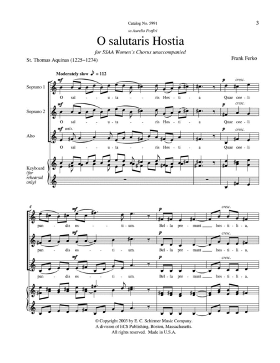 O Salutaris Hostia SSAA scores gallery preview page 2
