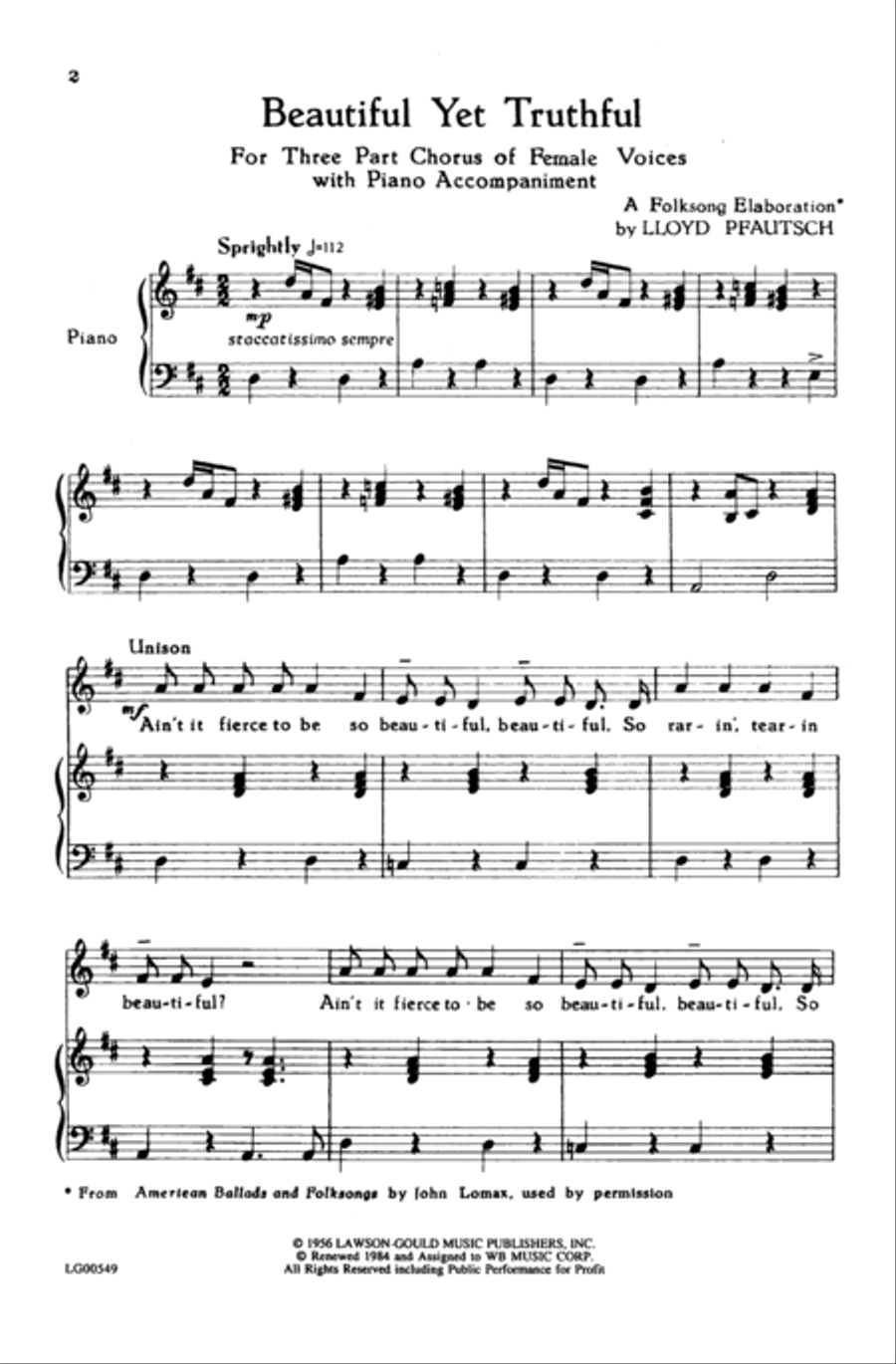 Beautiful Yet Truthful Women's Choir scores gallery preview page 13