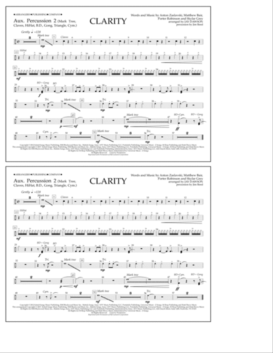 Clarity - Aux. Perc. 2 Marching Band scores gallery preview page 1