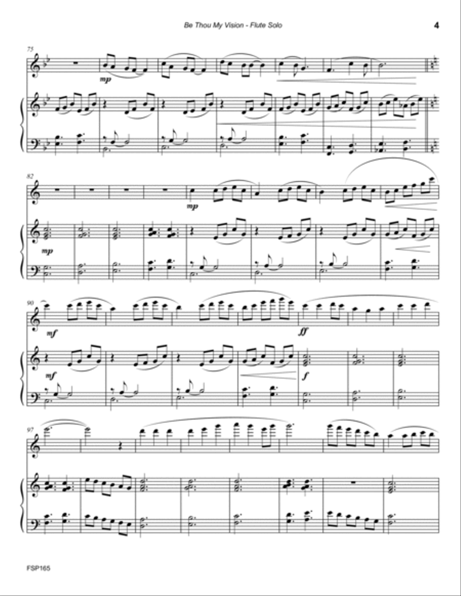 BE THOU MY VISION - FLUTE SOLO with Piano Accompaniment BE THOU MY VISION - FLUTE SOLO with Piano Accompaniment Flute Solo scores gallery preview page 4