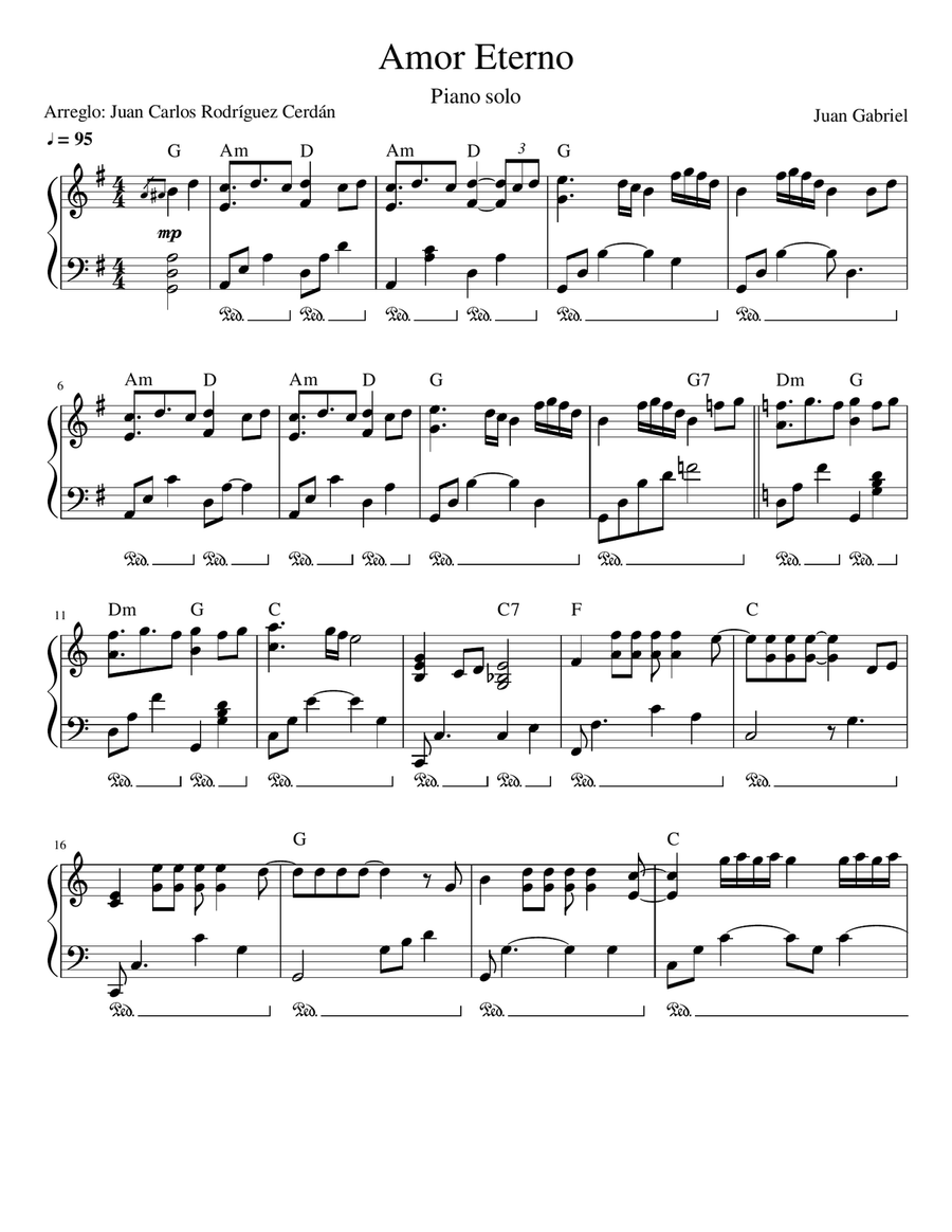Amor Eterno Piano Solo scores gallery preview page 1