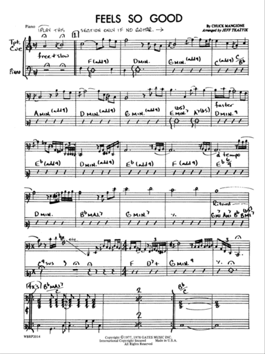 Feels So Good: Piano Accompaniment Jazz Ensemble scores gallery preview page 1
