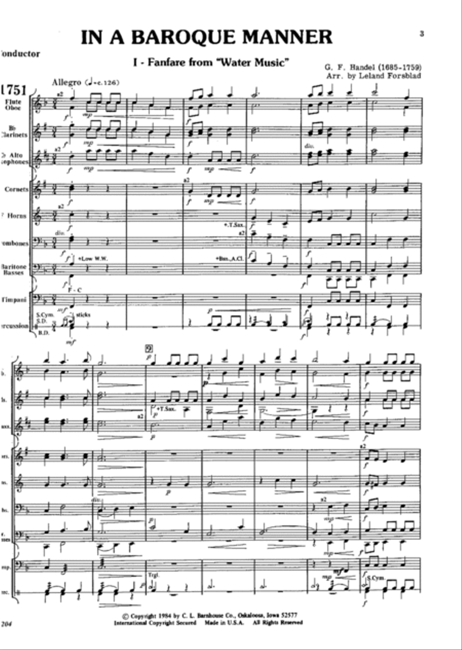 In A Baroque Manner Concert Band scores gallery preview page 3